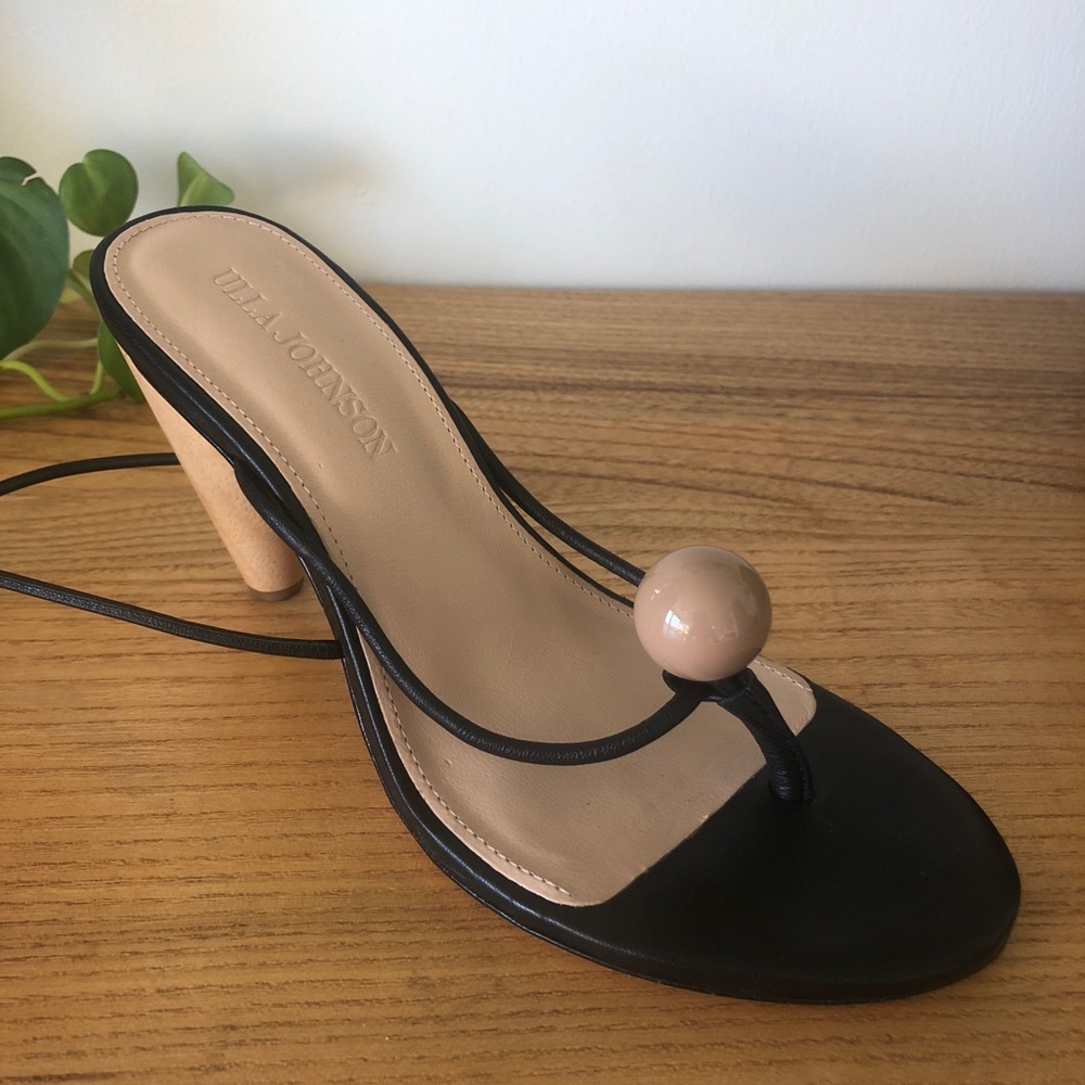 Black Ulla Johnson Lace up Heeled Sandal